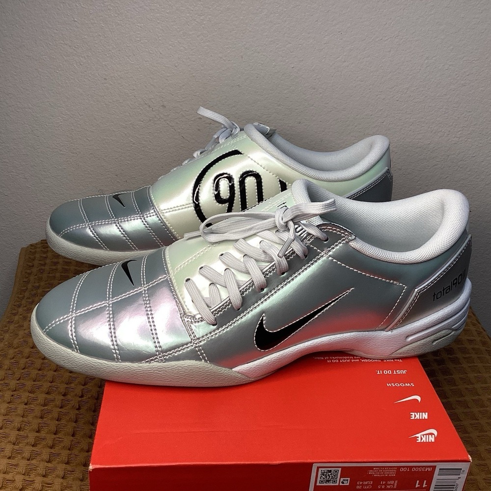 Nike Total 90 III Men 9.5 Soccer Premium Off White Light Silver Shoes IM3500-100